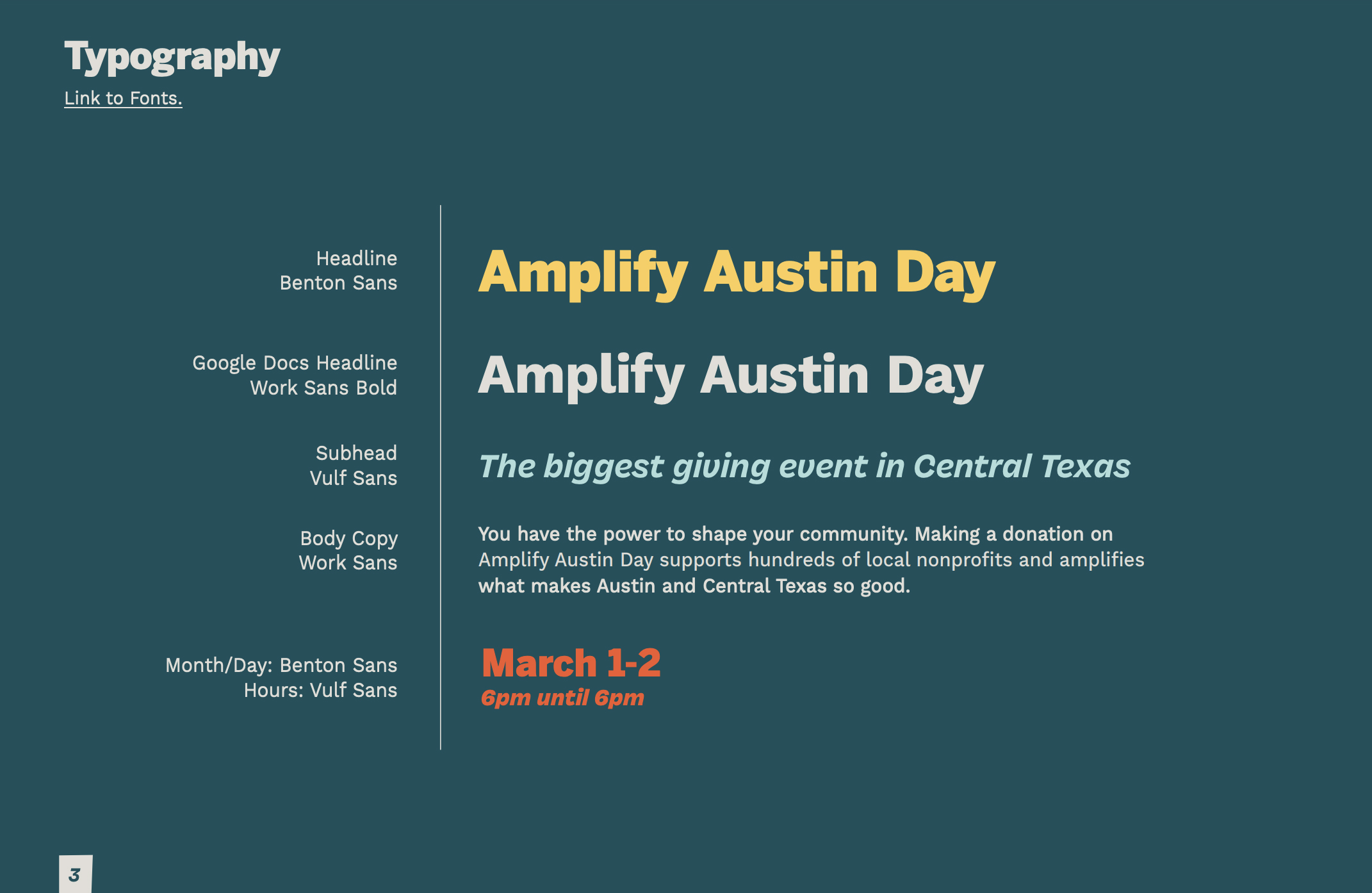 Amplify Austin Day Typography