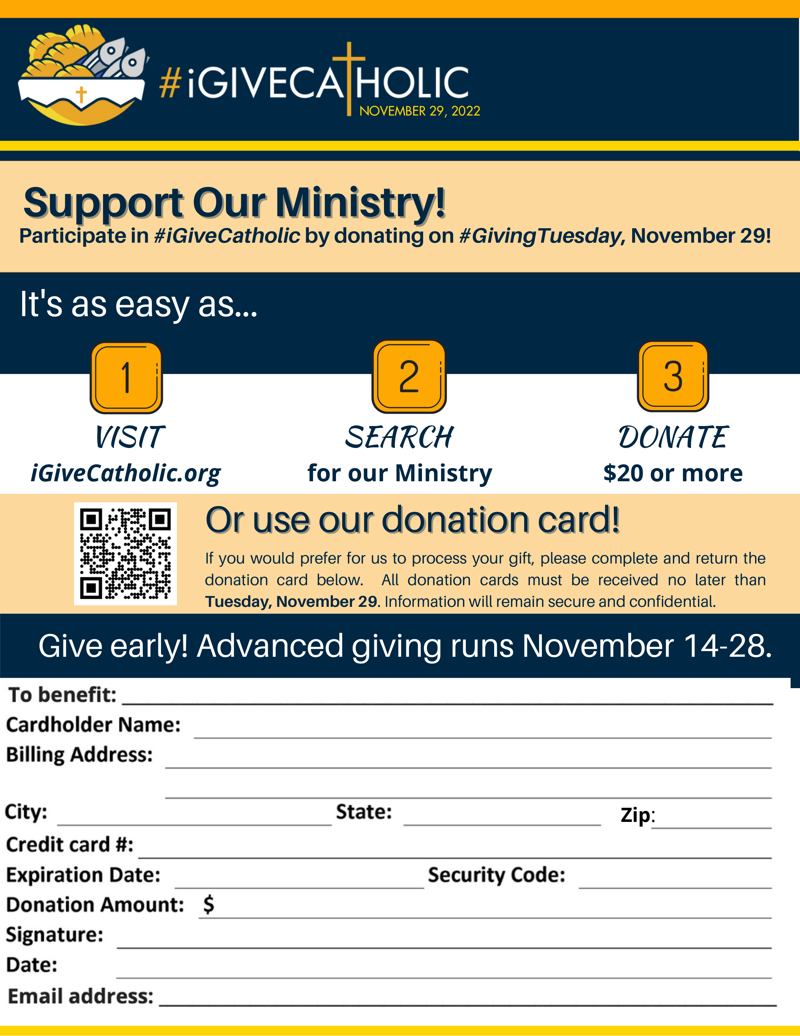 Bulletin Insert with Donation Card Bundle